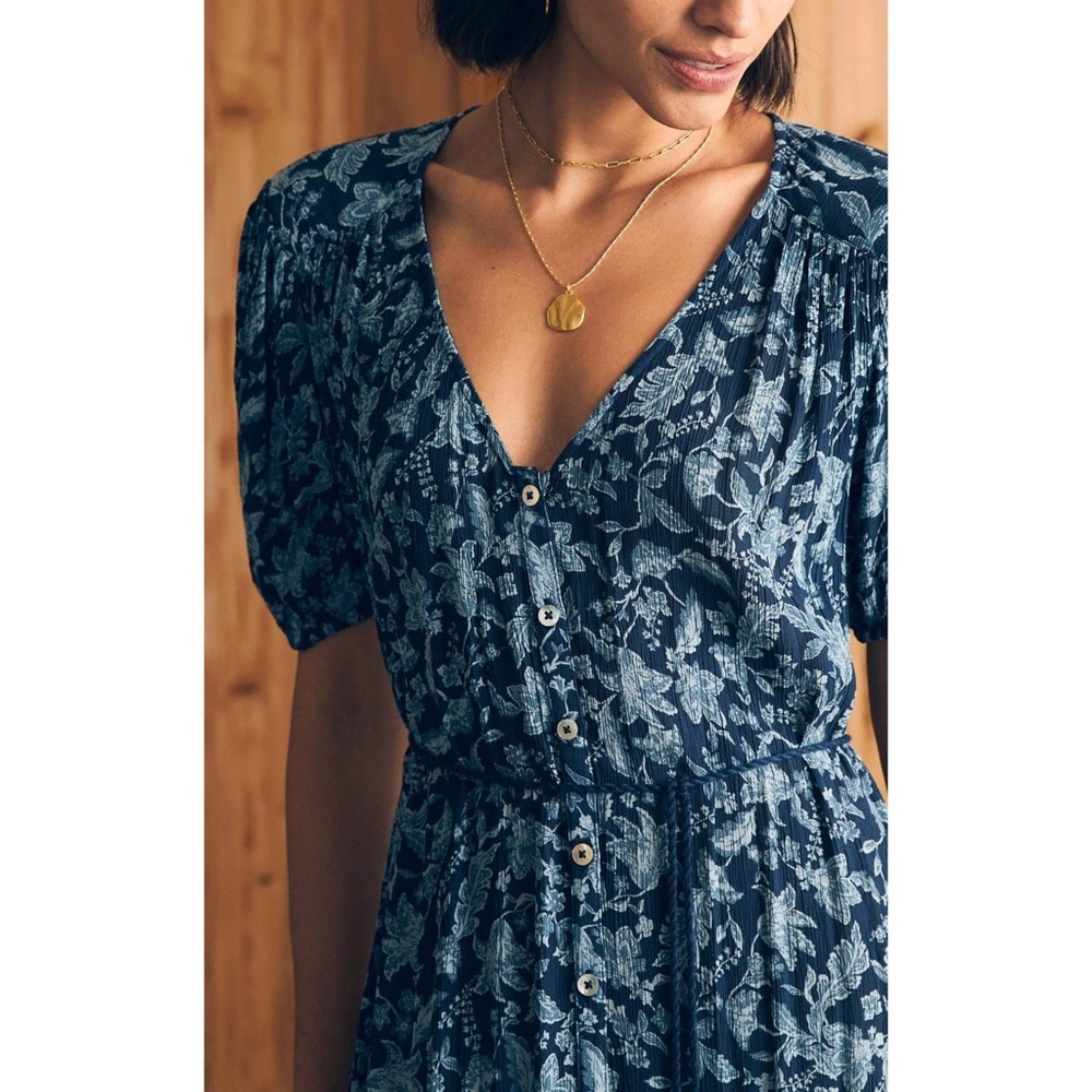 FAHERTY Orinda Blue Esna Floral Maxi Dress XS - Picture 4 of 14